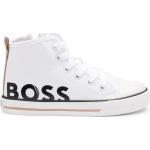 Weiße HUGO BOSS BOSS High Top Sneaker & Sneaker Boots aus Canvas für Kinder Größe 32 