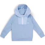 Hellblaue Gestreifte HUGO BOSS BOSS Kinderhoodies & Kapuzenpullover für Kinder mit Reißverschluss aus Baumwollmischung 