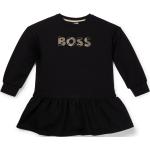 Schwarze Langärmelige HUGO BOSS BOSS Kinderkleider mit Ärmeln aus Polyamid für Mädchen 