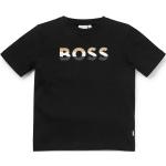 Schwarze Gestreifte HUGO BOSS BOSS Kinder T-Shirts aus Jersey für Jungen 