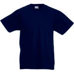 Marineblaue Fruit of the Loom Valueweight Kinder T-Shirts aus Baumwolle Größe 104 