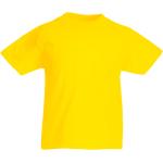 Gelbe Fruit of the Loom Valueweight Kinder T-Shirts aus Baumwolle Größe 128 