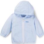 Hellblaue Gestreifte HUGO BOSS BOSS Kinderkapuzenjacken mit Reißverschluss aus Polyester für Babys 