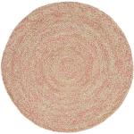 Dunkelrosa Runde Jute-Teppiche 110 cm aus Jute 