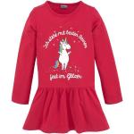 Reduzierte Rote Kidsworld Jerseykleider für Kinder mit Einhornmotiv mit Glitzer aus Jersey für Mädchen Größe 146 