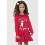 Reduzierte Rote Bestickte Langärmelige Kidsworld Rundhals-Ausschnitt Druckkleider & bedruckte Kinderkleider mit Einhornmotiv aus Jersey für Mädchen Größe 146 
