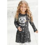 Reduzierte Bestickte Langärmelige Kidsworld Druckkleider & bedruckte Kinderkleider mit Pailletten aus Jersey für Mädchen 