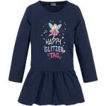 Blaue Langärmelige Kidsworld Druckkleider & bedruckte Kinderkleider mit Glitzer aus Jersey Größe 146 
