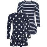 KIDSWORLD Jerseykleid, (Packung, 2 tlg.), mit Ringel und Sternen blau Mädchen Jerseykleid Langarm Kleider Mädchenkleidung
