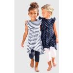 Marineblaue Gepunktete Kidsworld Gemusterte Kinderkleider aus Jersey für Mädchen Größe 146 