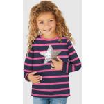 Reduzierte Blaue Sterne Langärmelige Kidsworld Pailletten Shirts für Kinder aus Jersey für Mädchen Größe 146 