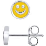 Reduzierte Silberne Emoji Smiley Kinderohrringe & Kinderohrschmuck mit Zertifikat 
