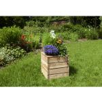 Beige 40 cm Quadratische Blumenkästen & Pflanzkästen aus Holz Outdoor 