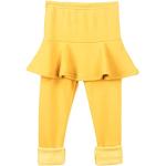 Gelbe Unifarbene Atmungsaktive Kinderthermoleggings für Mädchen Größe 92 für den für den Winter 