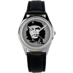 KIESENBERG Armbanduhr Che Guevara Revolutionär Geschenk Artikel Idee Fan Damen Herren Unisex Analog Quartz Lederarmband Uhr 36mm Durchmesser B-2507