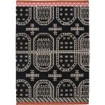 Schwarze Abstrakte Mediterrane Kelim Teppiche aus Textil 