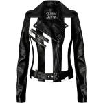 Schwarze Punk Kill Star Goth Vegane Biker-Lederjacken aus Leder für Damen Größe XS 