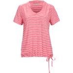 Pinke Gestreifte T-Shirts aus Polyester für Damen Größe M 