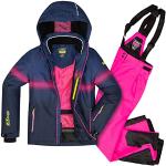 Killtec Mädchen Skianzug Größe 128 aus Skijacke Glenshee dunkelnavy und Skihose Nadiana pink schwarz