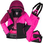 Killtec Mädchen Skianzug Größe 152 wasserdicht 10.000 mm Wassersäule - Skijacke Pink Schwarz, Skihose Pink