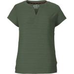 Grüne Blumenmuster Kurzärmelige Killtec KOS V-Ausschnitt T-Shirts für Damen Größe L für den für den Sommer 
