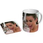 Kim Kardashian Weinende Keramik-Kaffeetasse + Untersetzer, Geschenk-Set