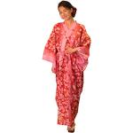 Kimura Jitsugyo Damen-Bademantel Kyoto, traditionell, leicht zu tragen, Kawaii-Yukata-Bademantel (japanischer lässiger Kimono), Set 2, Rosa (Cherry Blossoms), Medium-Large
