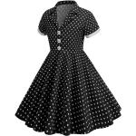 Schwarze Vintage Kinderfestkleider aus Baumwolle für Mädchen Größe 140 