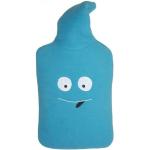 Hellblaue Hugo Frosch Emoji Smiley Wärmflaschen mit Tiermotiv aus Polyester maschinenwaschbar 