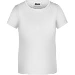 Weiße James & Nicholson Kinder T-Shirts aus Baumwolle für Mädchen 