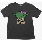Schwarze Unifarbene Casual Star Wars Yoda Baby Yoda / The Child Bio Kinder T-Shirts aus Jersey Größe 134 