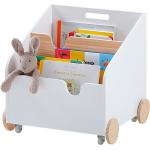 Weiße Bücherregale für Kinderzimmer aus Kiefer mit Rollen Breite 0-50cm, Höhe 0-50cm, Tiefe 0-50cm 
