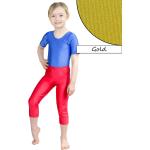 Goldene Capri-Leggings für Kinder aus Polyamid für Mädchen Größe 164 
