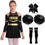 Schwarze Cheerleader-Kostüme für Kinder 