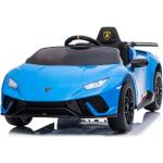 Blaue Lamborghini Huracán Elektroautos für Kinder aus Kunstleder für 3 - 5 Jahre 