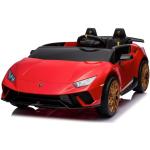 Rote Lamborghini Huracán Elektroautos für Kinder aus Kunstleder für 3 - 5 Jahre 