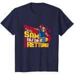 Blaue Feuerwehrmann Sam Rundhals-Ausschnitt Kinder T-Shirts Größe 80 