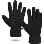 Schwarze Kinderfingerhandschuhe aus Fleece für Mädchen Größe 140 für den für den Herbst 