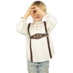 Reduzierte Weiße Elegante Langärmelige OS TRACHTEN Kindertrachtenhemden aus Baumwolle für Jungen 