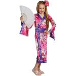 Bunte Blumenmuster Asien-Kostüme aus Polyester für Kinder Größe 128 