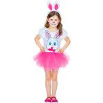 Kinder Kostüm Hase Schnuffel Kleid rosa Tüll Tier Fasching Karneval Häschen pink (116)