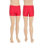 Kinder Kurzradler Hotpant Rot Glanz stretch shorts Turnhose kurze Hose