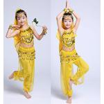Gelbe Bauchtänzerinnen-Kostüme aus Chiffon für Kinder 