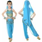 Blaue Bauchtänzerinnen-Kostüme aus Chiffon für Kinder 