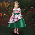 Dunkelblaue Blumenmuster Kinderkleider für Mädchen 