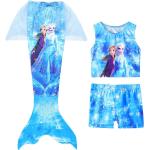 Blaue Die Eiskönigin Kinderfestkleider aus Baumwollmischung für Mädchen für den für den Sommer 