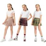 Rosa Karo Kinderkaroröcke aus Polyester für Mädchen für den für den Sommer 