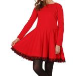 Rote Elegante Kinderspitzenkleider aus Baumwolle für Mädchen Größe 122 