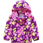 Kinder Mädchen Matsch und Buddeljacke Regenmantel Regenjacke Frühlingsjacke Softshell Jacke mit Fleece Innenfutter(Typ 9,134-140)