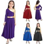 Violette Langärmelige Kinderkleider für Mädchen 